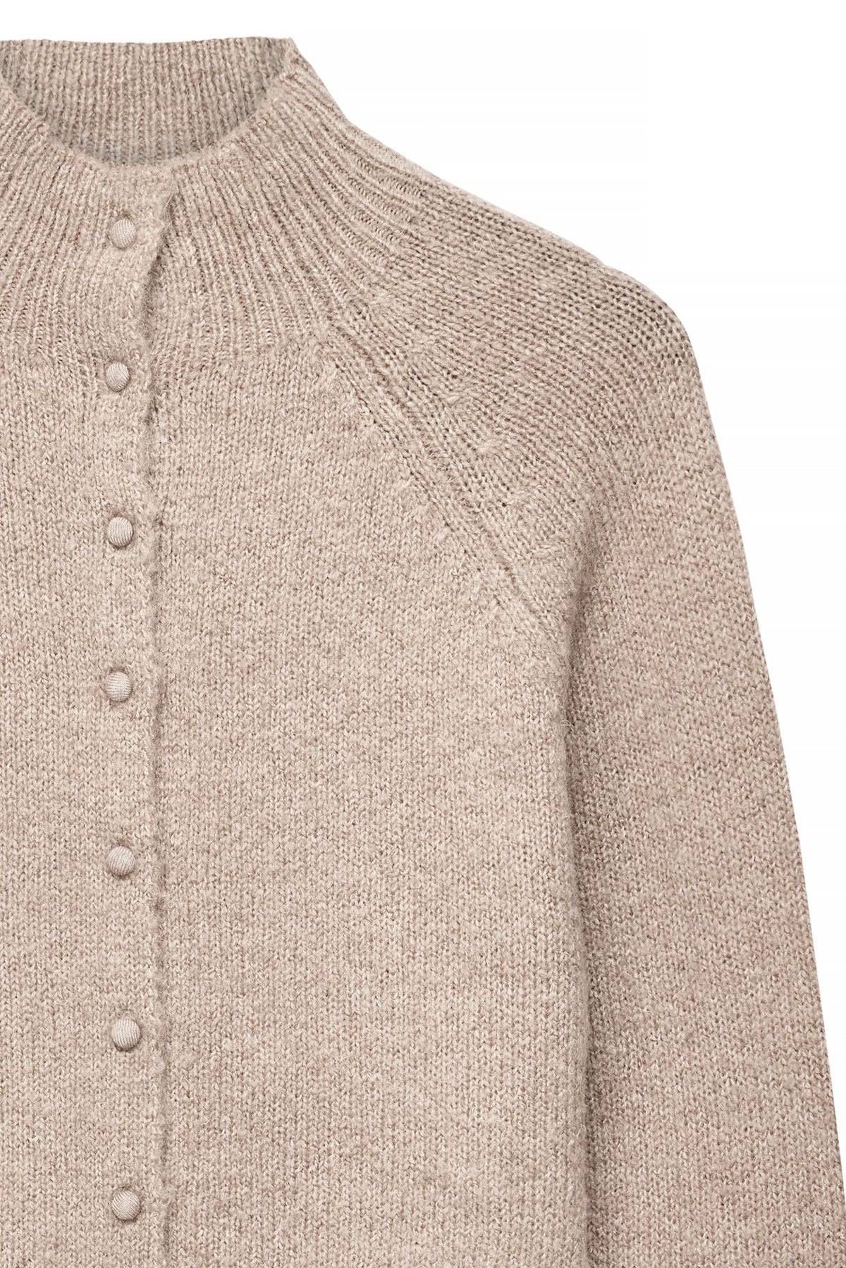 Cardigan Aëlina — Beige melange — fabric detail