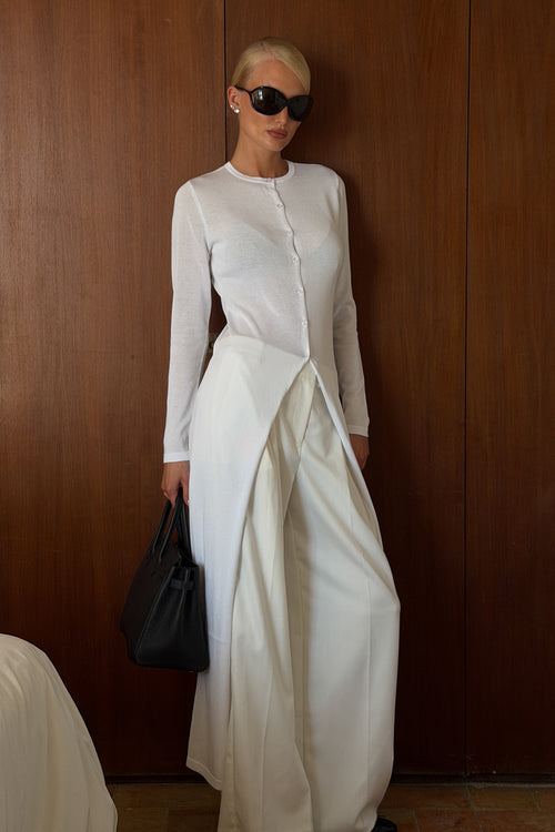 Cardigan Anélyne — White — alternate view 1