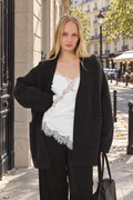 Cardigan Azéline — Dark grey melange — streetwear look