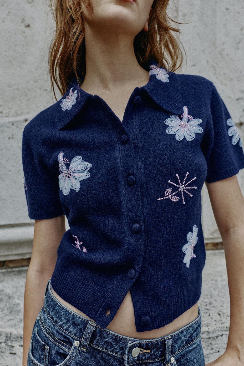 Cardigan Lyséa — Ink blue — alternate view 2
