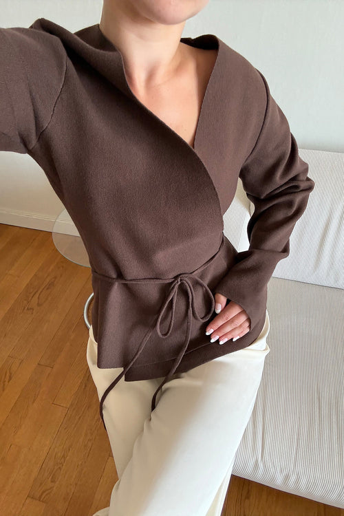 Cardigan Maërys — Dark brown — alternate view 1