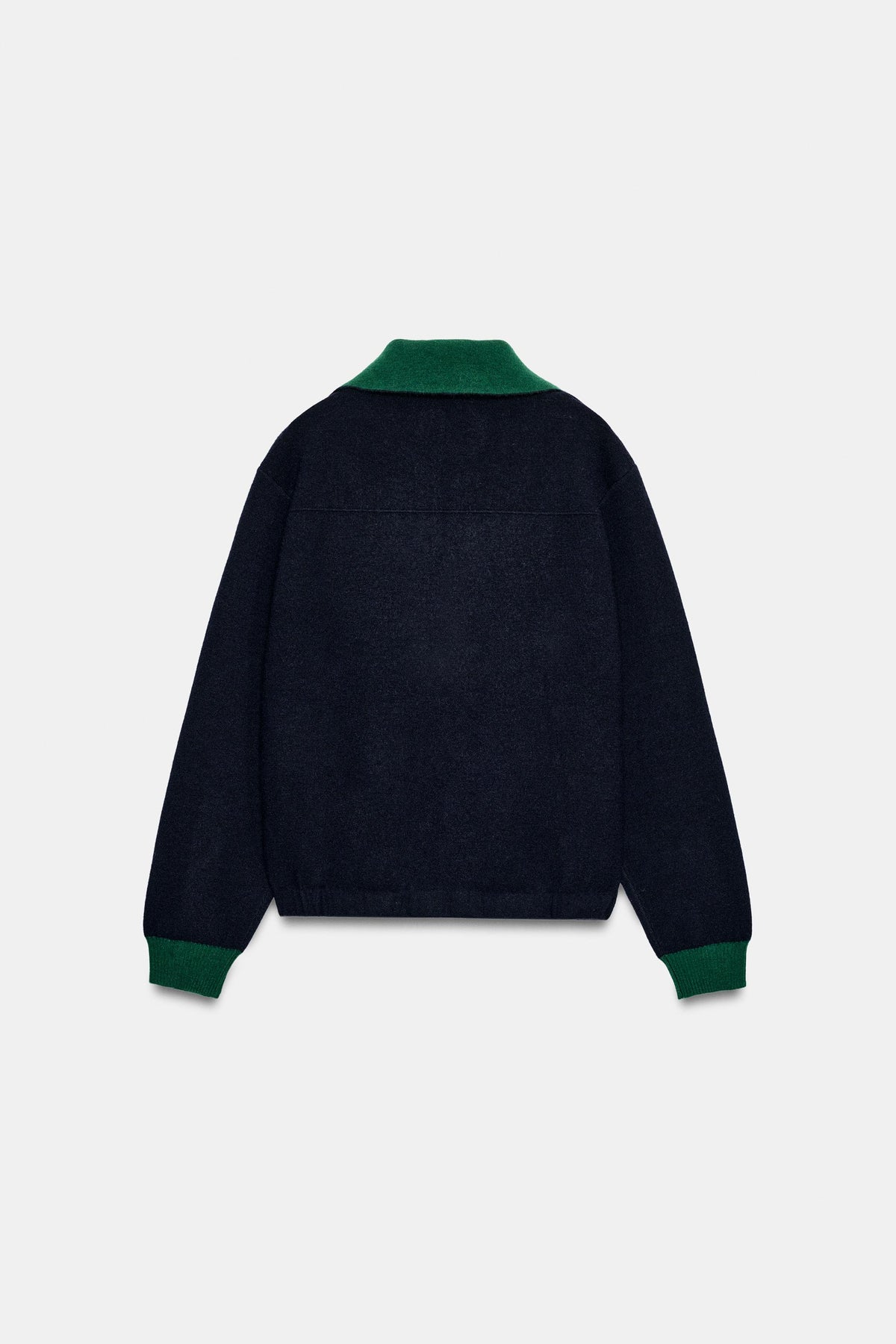 Cardigan Mavélia — Navy blue with green contrast details — alternate view 3