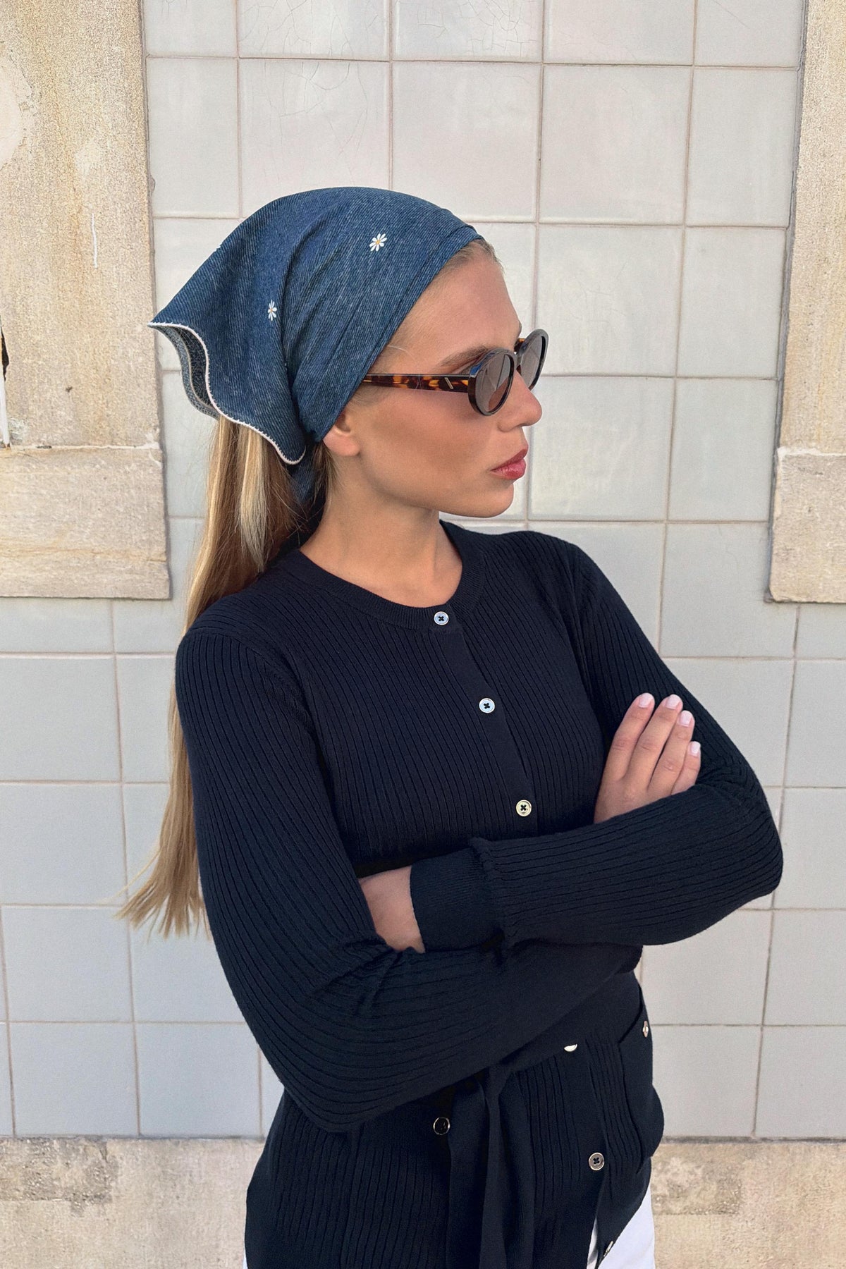 Cardigan Nelïa — Navy blue — alternate view 2
