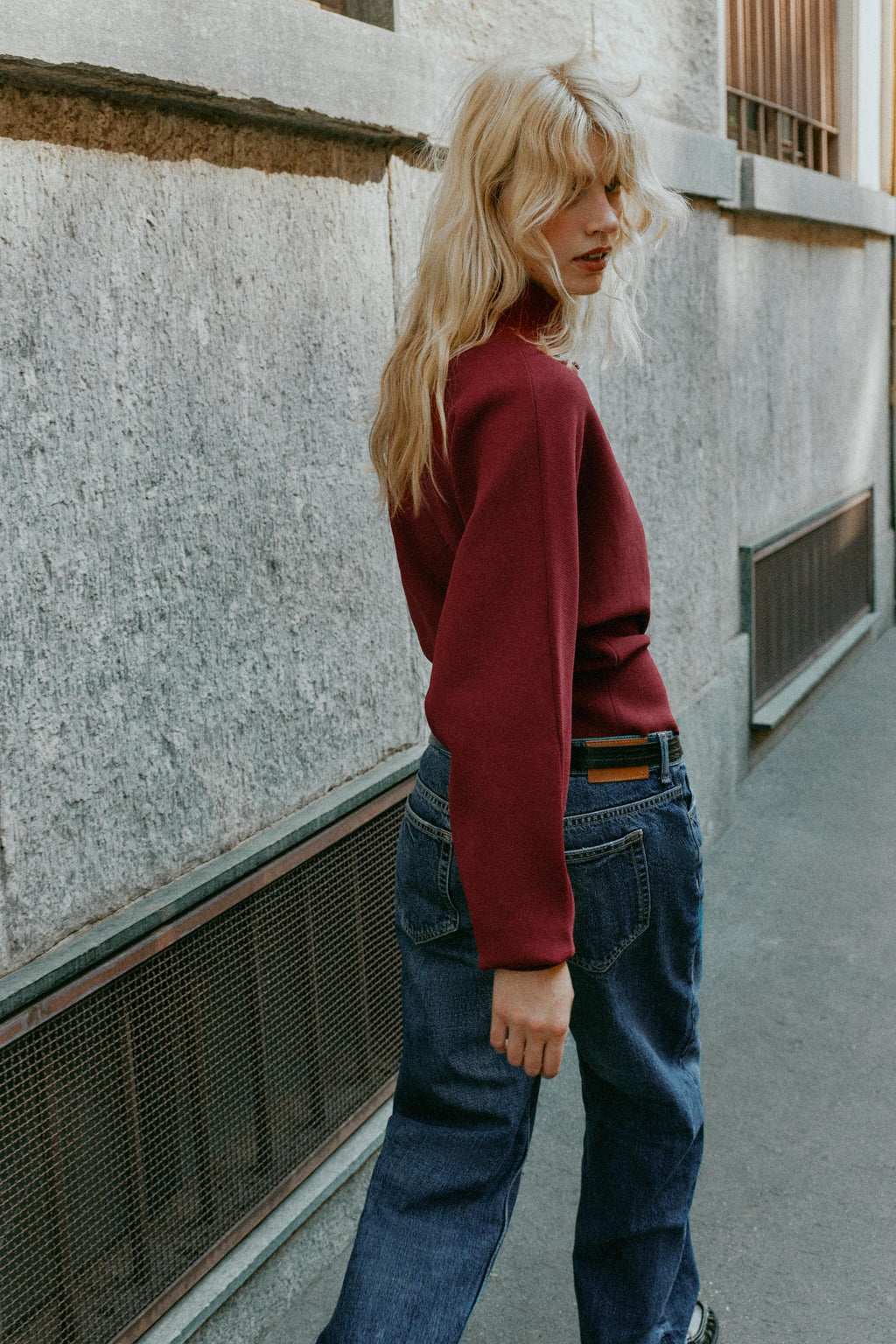 Cardigan Névalia — Burgundy — alternate view 2
