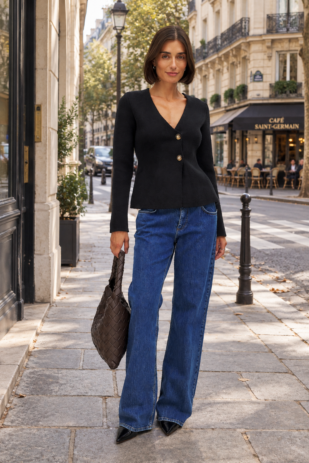 Cardigan Nolïa — Black — streetwear look