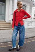 Cardigan Oriëva — Red — streetwear look