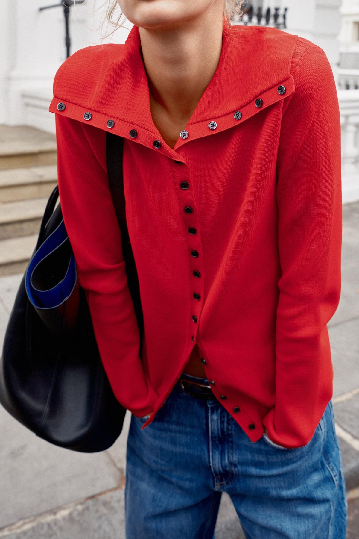 Cardigan Oriëva — Red — alternate view 1