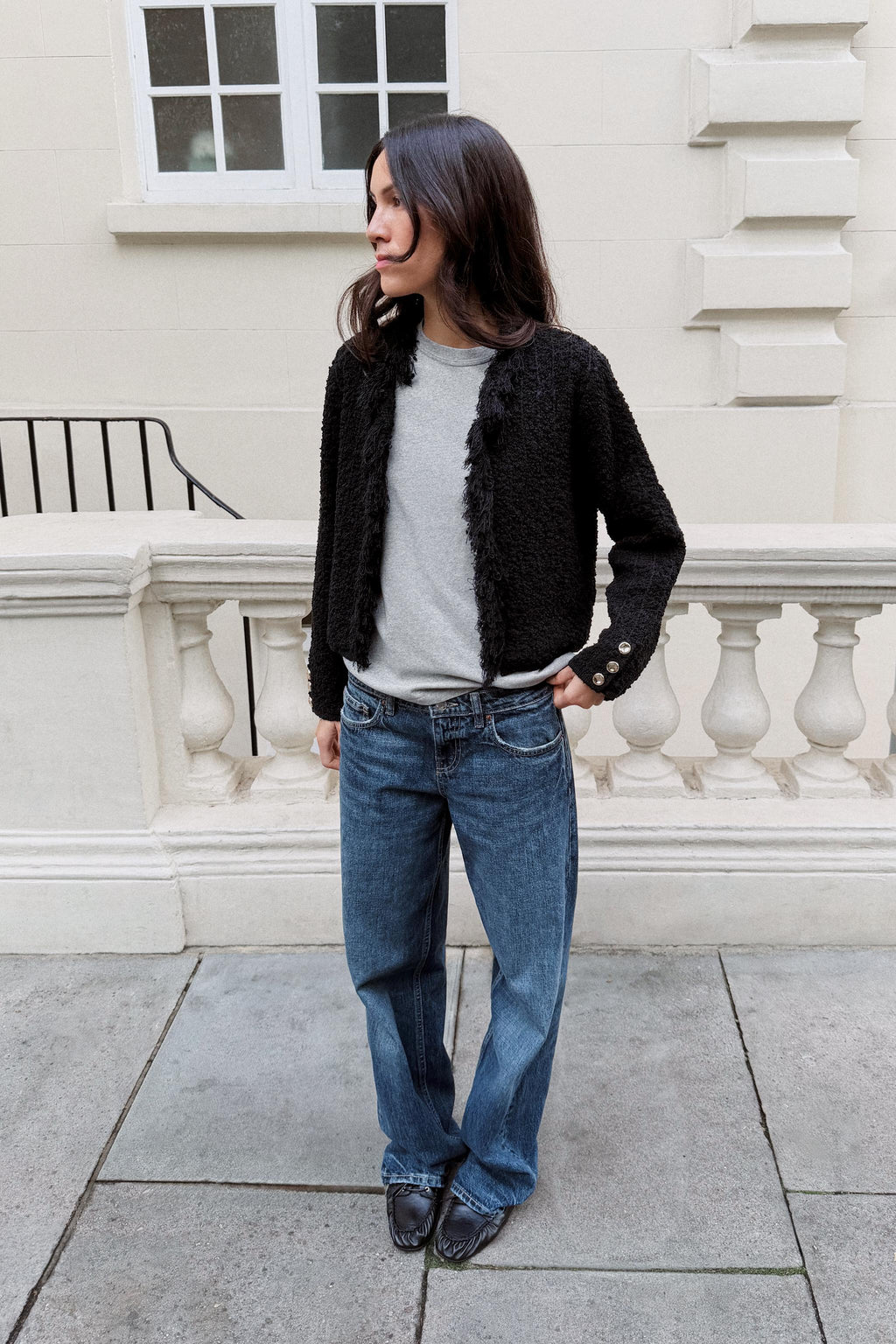 Cardigan Zorya — Black — streetwear look