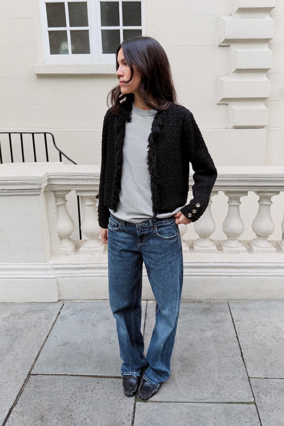 Cardigan Zorya — Black — streetwear look