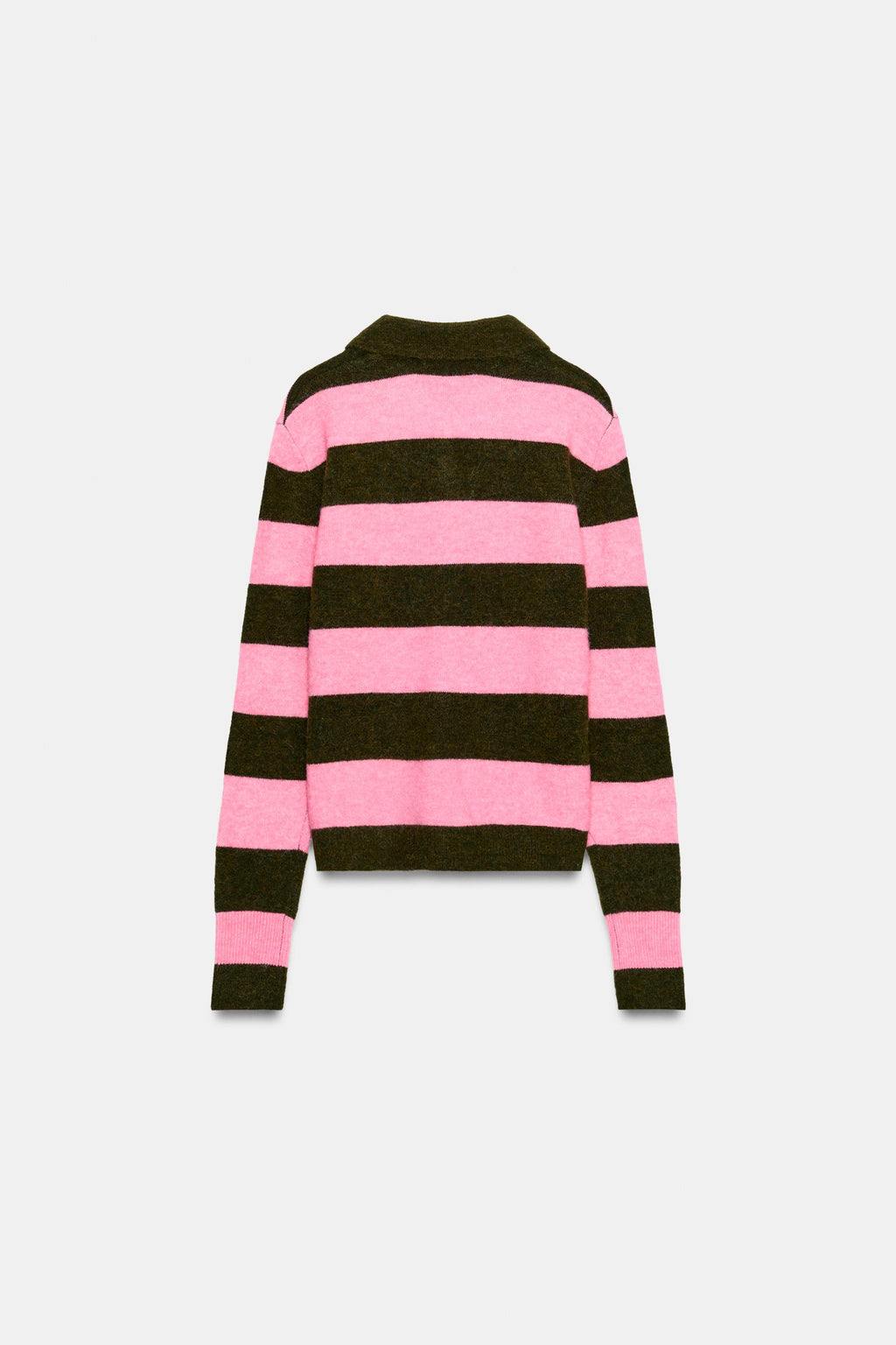 Cardigan Zyélia — Pink / dark green stripes — alternate view 3